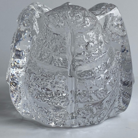Orrefors Sweden Crystal Tri-Leaf Votive Candle Holder  2.25” T X 3.25” Nature - Picture 3 of 16